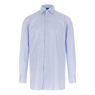 Finamore Heren, Overhemden, Blauw, Maat: M Katoen