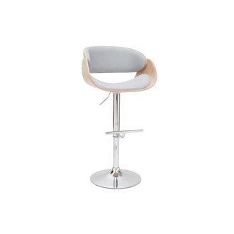 Miliboo Miliboo - Taburete De Bar Dise&ntilde;o Tejido Gris Claro Y Madera Clara Bent