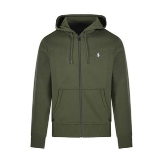 Ralph Lauren Zip-throughs, male, Green, Size: XL Cotton-Blend Logo Zip-Up Hoodie