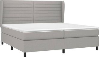 vidaXL Vidaxl - Cama Box Spring Con Colch&oacute;n Tela Gris Claro 200x200 Cm