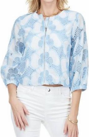 Jade Yoga Zip Front Jacket In Blue