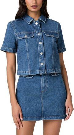 Paige Elly Short Sleeve Denim Jacket in Laguna at Nordstrom, Size Xx-Small