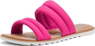 Sorel Womens Ella Ii Puff Slide In Fuchsia Fizz, Sea Salt
