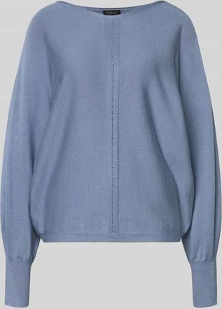 s.Oliver Black Label Oversized Strickpullover aus Viskose-Mix in Rauchblau, Gr&ouml;&szlig;e 34