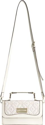 True Religion Studded Denim Flap Bag in White at Nordstrom