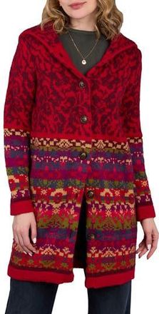 Saachi Fair Isle Longline Cardigan in Red at Nordstrom Rack