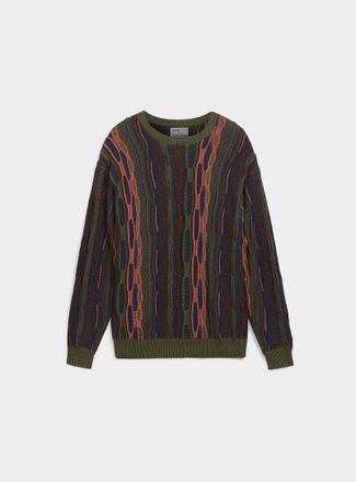 Djab Mens Oversized mixed-knit sweater