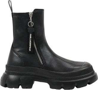 Karl Lagerfeld Trekka Max Enkellaarsjes - Dames - Enkellaarsjes - Zwart - 37 EU - Leer - Schoenen