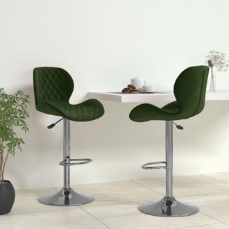 vidaXL Vidaxl - Taburetes De Cocina 2 Unidades Terciopelo Verde Oscuro