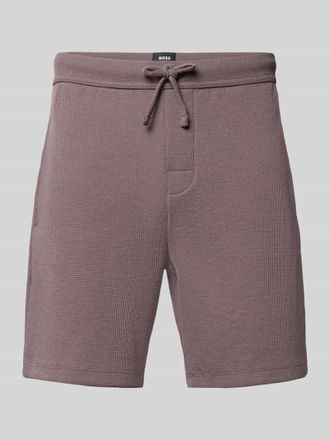 HUGO BOSS Regular Fit Sweatshorts aus Baumwoll-Mix in Taupe, Gr&ouml;&szlig;e XXL
