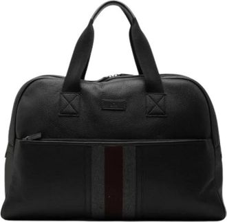 Gucci Pre-owned Sherry Line Boston Bag - Heren - Vintage Weekendtas - Zwart - ONE Size - Leer - Vintage