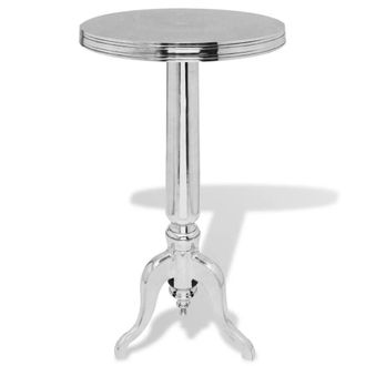 Berkfield Home Side Table Round Aluminium Silver