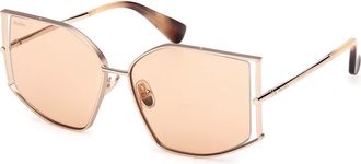 Max Mara MM0142 28E Womens Sunglasses Gold Size 59