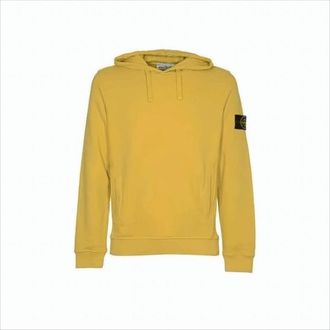 Stone Island Hooded Sweatshirt In Solid Mustard Yellow
