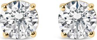 House of Brilliance 14K Gold 1.0 Carat Round Lab Grown Diamond Solitaire Stud Earrings in Yellow at Nordstrom