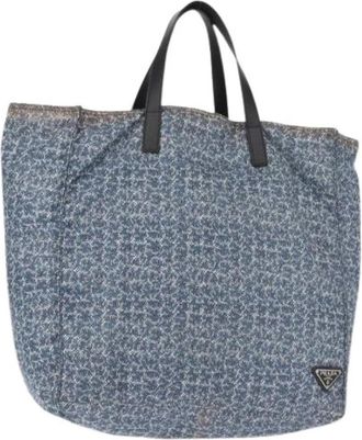 Prada Pre-owned Vintage Tote Bag - Dames - Vintage Shopper - Blauw - ONE Size - Nylon - Vintage