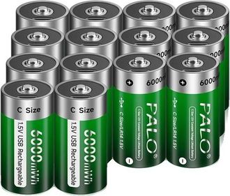 OEM Bater&iacute;a Recargable, Capacidad De 6000 Mwh, Tiempo De Carga R&aacute;pido, 14 Unidades, Tama&ntilde;o C