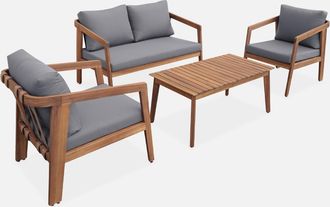 Sweeek Conjunto De Jard&iacute;n De Madera, 4 Plazas