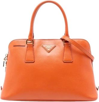 Prada Pre-owned Handbags, female, Orange, Size: ONE SIZE Pre-owned Promenade Satchel