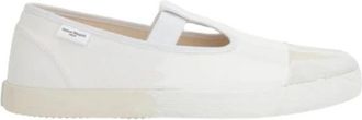 Maison Margiela Witte Canvas Split-Toe Sneakers - Dames - Ballerinas - Wit - 40 EU - Schoenen