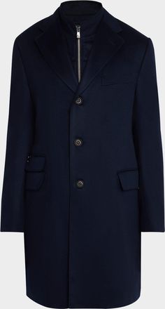 Corneliani Mens Wool ID Topcoat