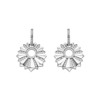 Luxenter oorbellen in 925 sterling zilver en briljante zirkonia rhodium afwerking - Saneda