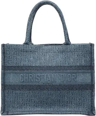 Dior Pre-owned Tote Bags, female, Blue, Size: ONE SIZE Pre-owned Denim Tote