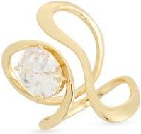 Nordstrom Rack Demi Fine Cubic Zirconia Loop Ring in Clear- Gold at Nordstrom Rack, Size 7