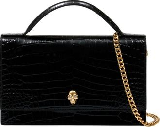 Alexander McQueen Alexander McQueen, Handbags, female, Black, Size: ONE SIZE Top Handle Skull Bag