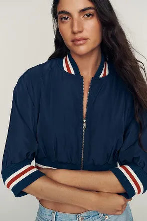 Maeve Cropped Bomber Jacket