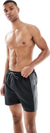 Barbour Pantaloncini da bagno neri con logo-Nero