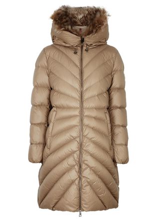 Moncler Chandre Shearling-trimmed Quilted Shell Coat - Beige - 4