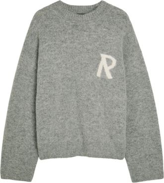 Represent Logo Brushed Alpaca-blend Jumper - Grey - XL