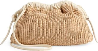 Mansur Gavriel Mini Cloud Woven Raffia Clutch in Natural/Jasmine at Nordstrom