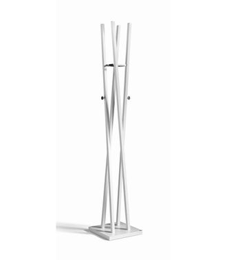 HERDASA Perchero Moderno Mod. 470 Herrajes Cromo Brillo Lacado Blanco, 182 Cm(alto)34 Cm(ancho)34 Cm(largo)