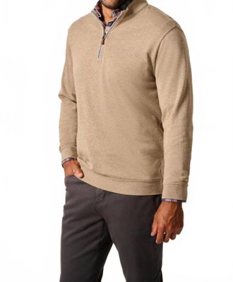 Johnnie-O Sully Quarter Zip Pullover In Cedar