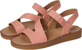 Life Stride Waverly Sandals Womens Flat Shoes Coral Pink Faux Leather : 7.5 W (C)