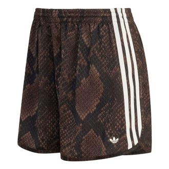 adidas (WMNS) adidas Snake Print Satin Shorts Asia Sizing Earth Strata Aurora Coffee KX1896