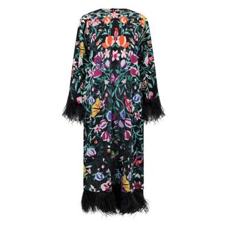 Valentino Garavani Maxi Dresses, female, Multicolor, Size: 3XS Floral Bell Sleeve Dress