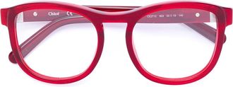 Chlo&eacute; acetate round framed glasses - women - Acetate - 53 - Red