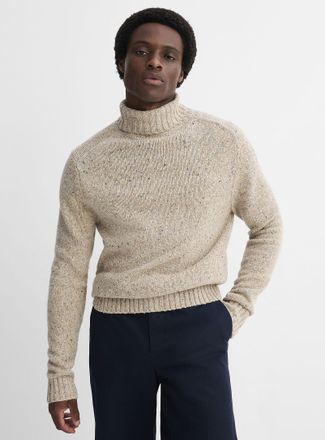 Le 31 Mens Flecked knit turtleneck sweater