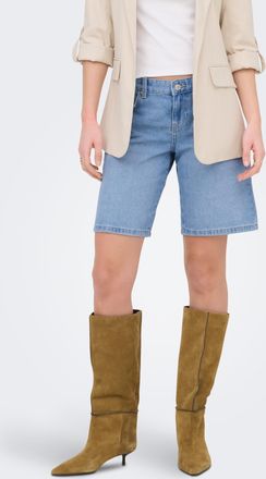 Only Jeansbermudas ONLY ONLRHONA LW SHORTS DNM, Damen, Gr. XL, N-Gr, light blau denim, Denim/Jeans, Obermaterial: 100% Baumwolle, unifarben, kniefrei, Jean