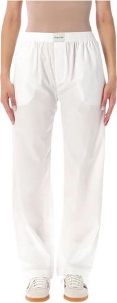 Sporty & Rich Popeline Pyjamabroek - Dames - Pyjama - Wit - L - Katoen - Nachtkleding