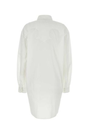 Maison Margiela Womens White Poplin Shirt Mini Dress Opticwhite Exterior: Cotton Abiti