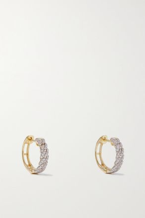 Stone and Strand Orecchini A Cerchio In Oro 10 Carati Con Diamanti