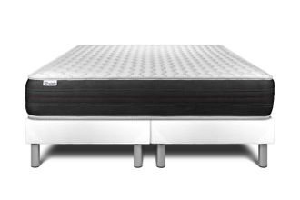 VITALIT Vitalit - Base Tapizada Blanco + Colch&oacute;n Con Muelles Ensacados 2x100x200