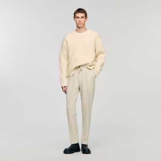 Sandro Elasticated straight-leg trousers