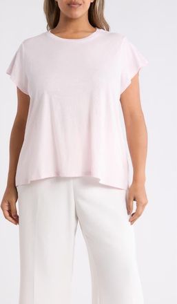 Eileen Fisher Crewneck Organic Cotton T-Shirt in Crystal Pink at Nordstrom, Size 3 X