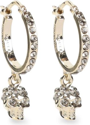 Alexander McQueen Alexander McQueen, Earrings, female, Beige, Size: ONE SIZE Skull Hoop Earrings
