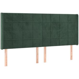 vidaXL Cabecero Con Led De Terciopelo Verde Oscuro 203x16x118/128 Cm Vidaxl